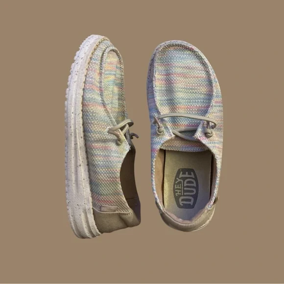 Hey Dude Kids Pastel Striped Loafers - Picture 1 of 1